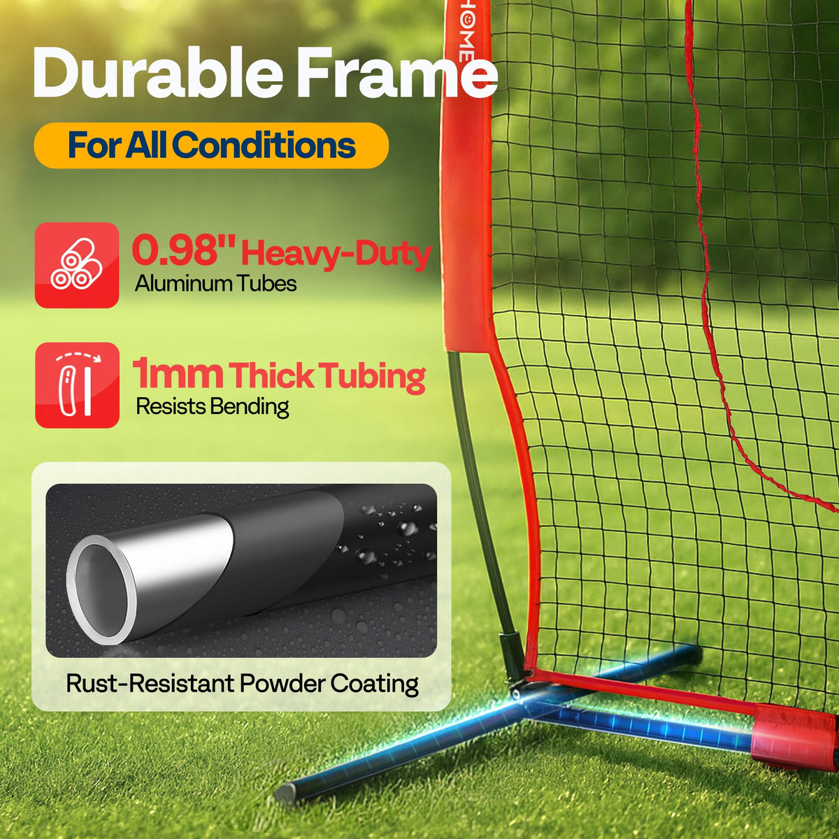 Baseball & Softball Training Net with Batting Tee, 7 x 7 ft. W402030