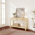 Light Oak 3 Drawer Console Table with Open Storage Shelf V223