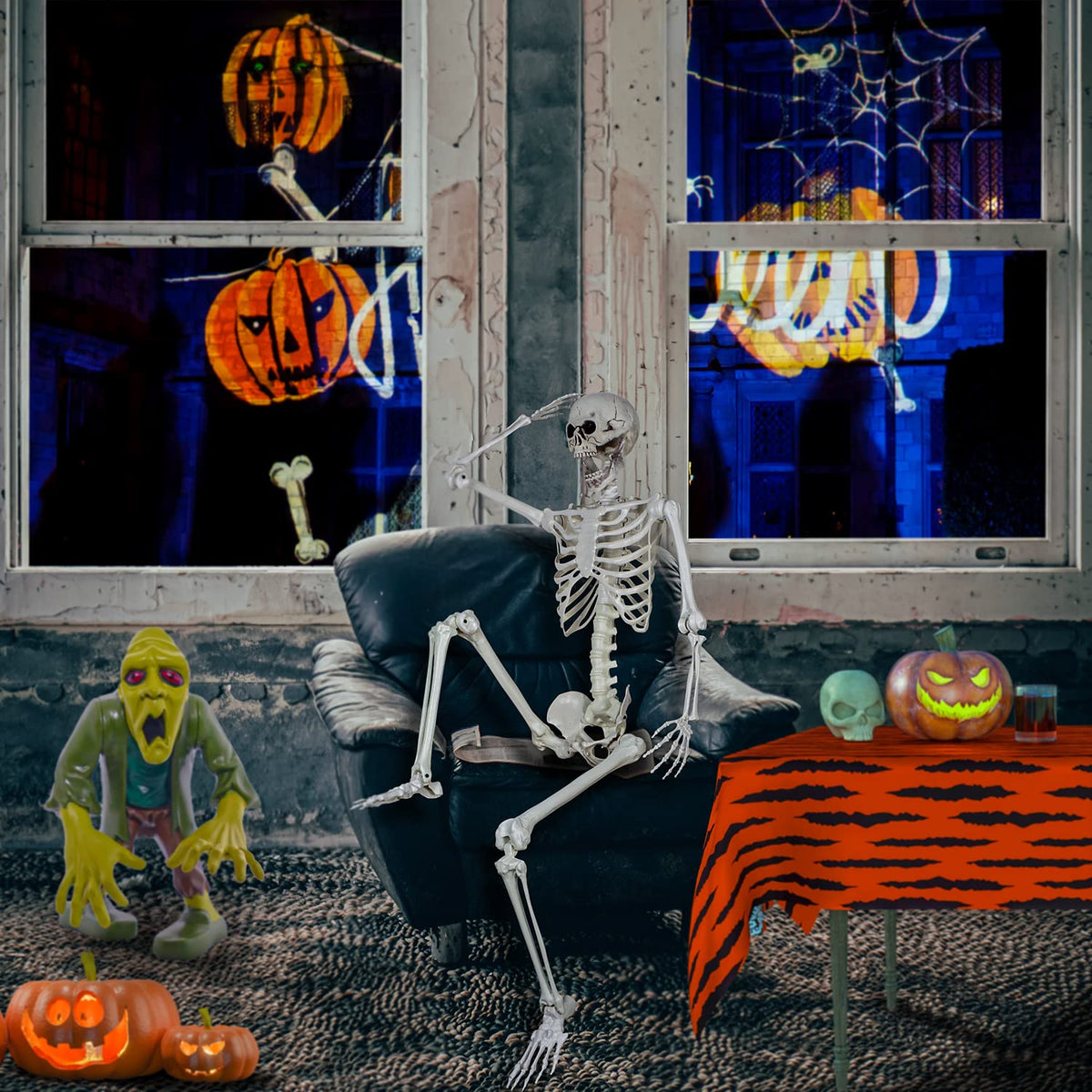 5.4ft Posable Life Size Skeleton with Movable Joints N35721