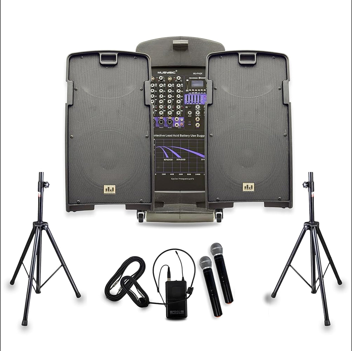 2000W PA Speaker System with Wireless Microphone E67679