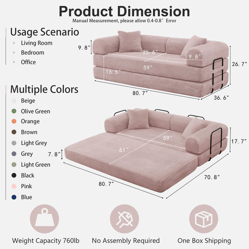 78 inch Sofa Bed Sleeper Couch W79282