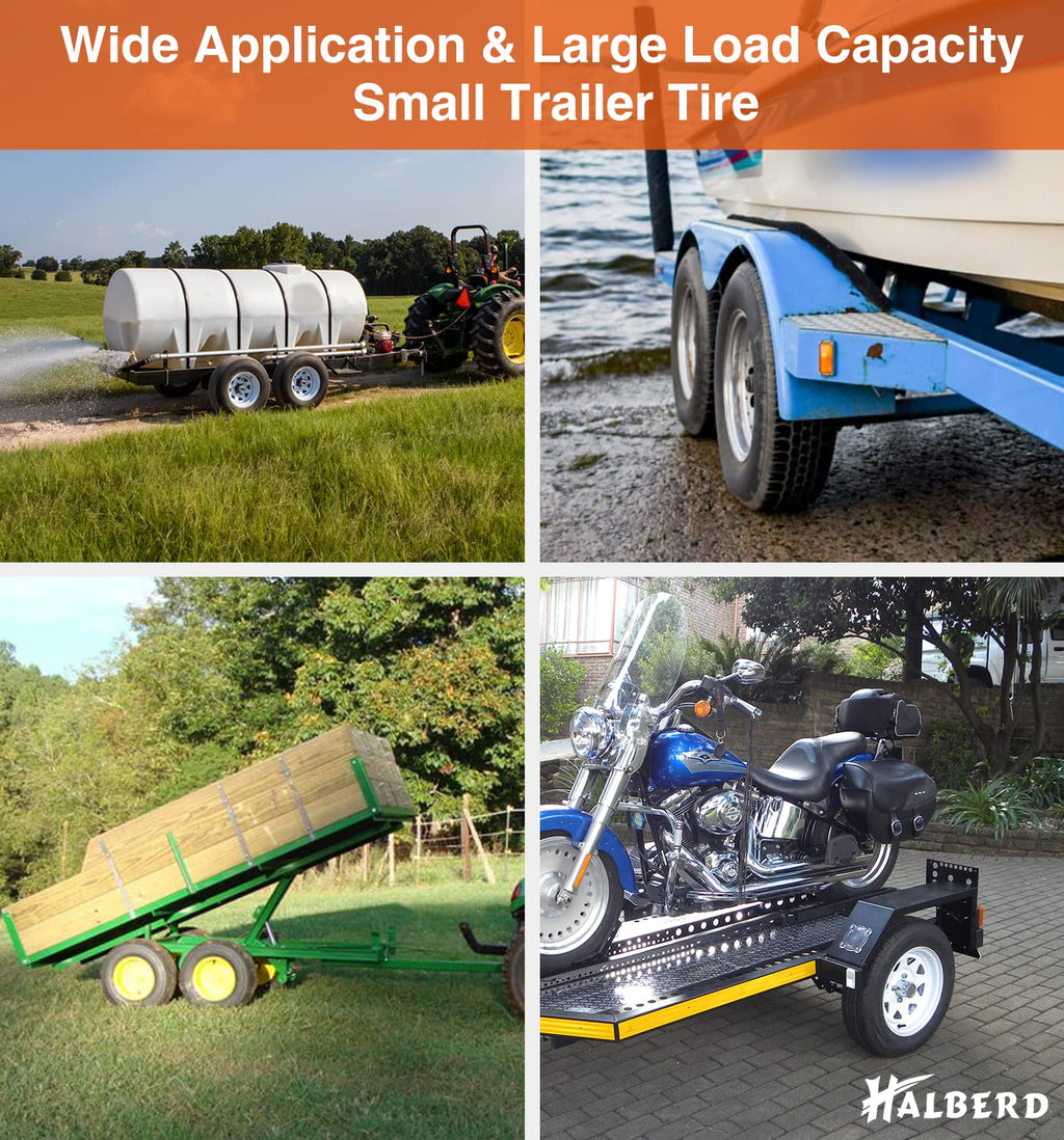 8 Trailer Tires Set of 2 Tubeless 6PR Load Range C Y9863