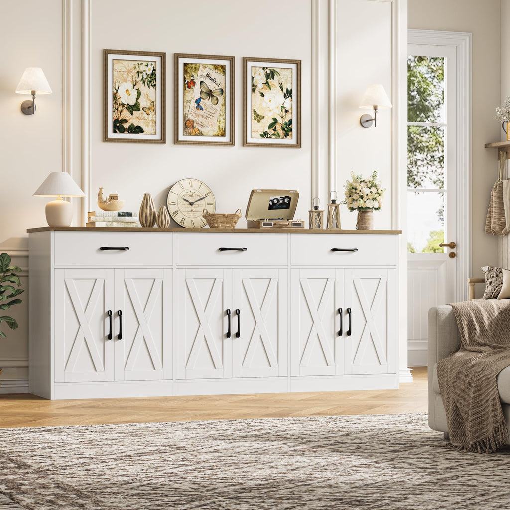 White Kitchen Sideboard Buffet Cabinet with Storage H45222