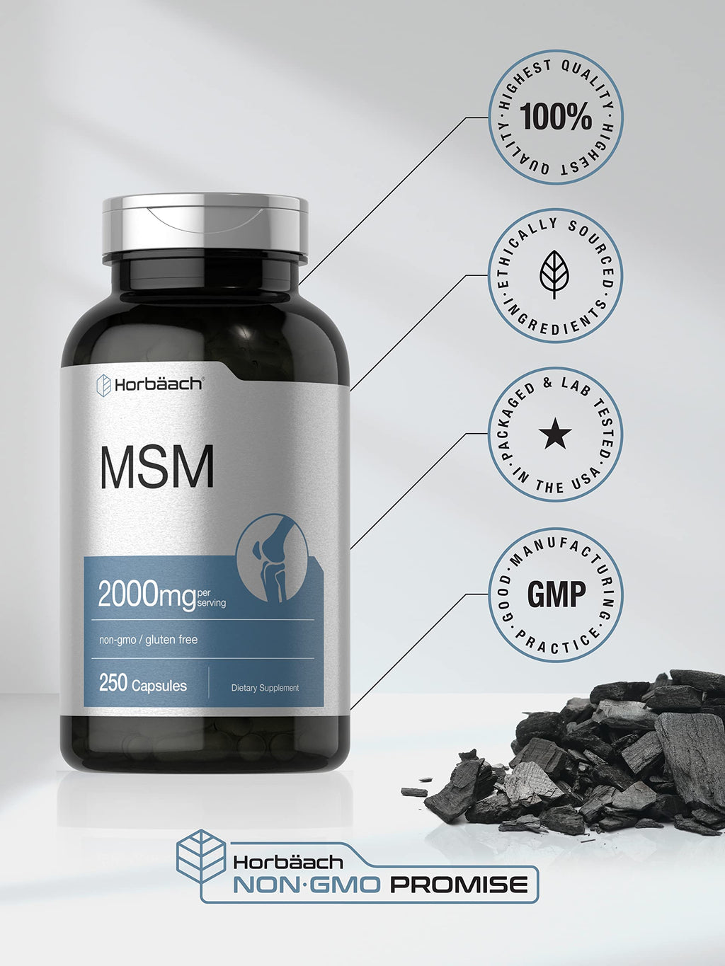 MSM Methylsulfonylmethane 2000mg 250 Capsules X576118