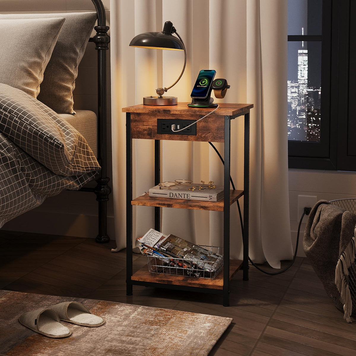 End Table with Charging Station O238729