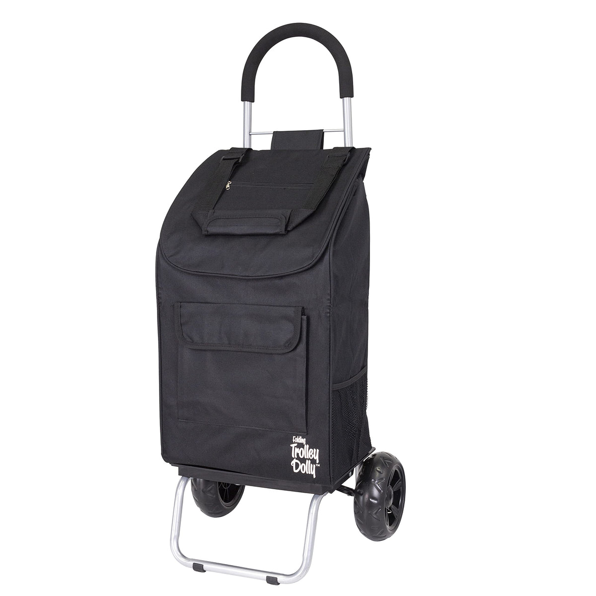 Black Foldable Shopping Cart with Wheels and Removable Bag C646