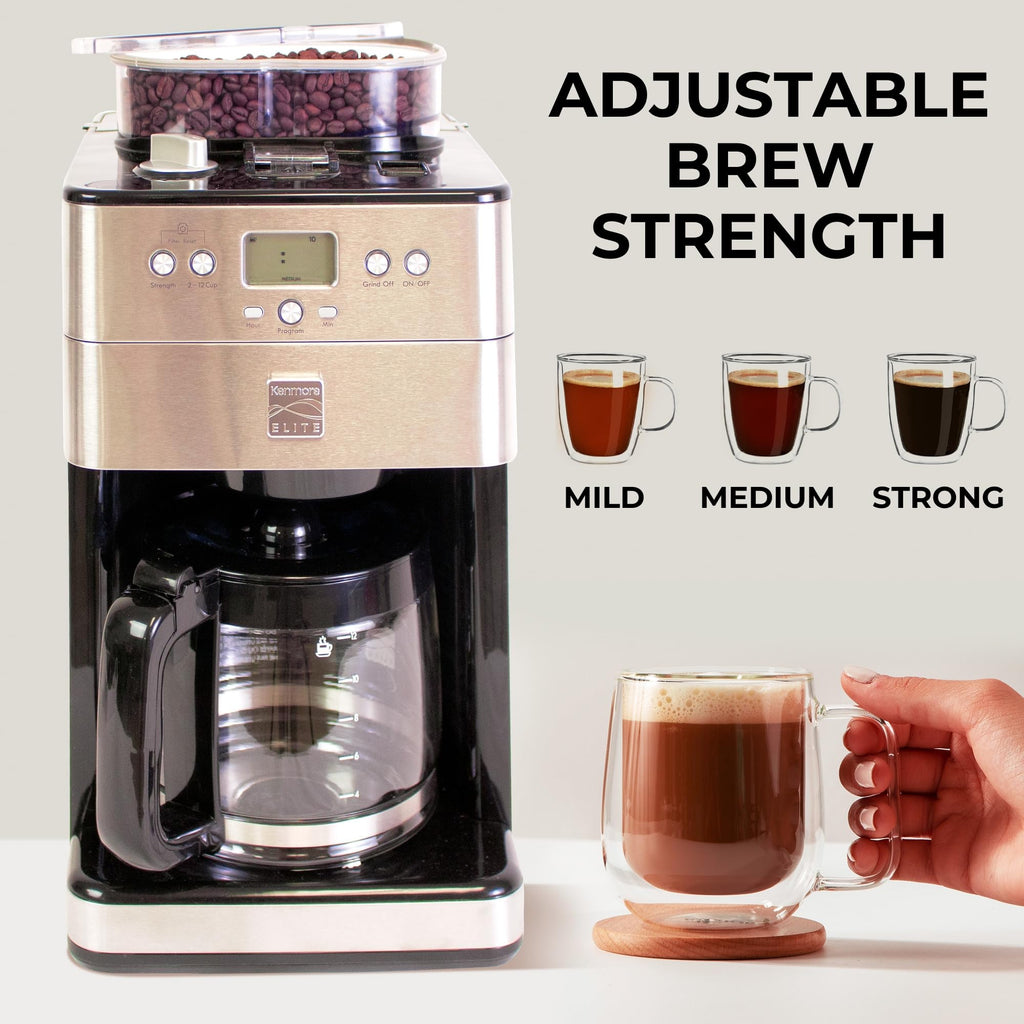 Grind and Brew 12 Cup Programmable Coffee Maker with Burr Grinder M4716