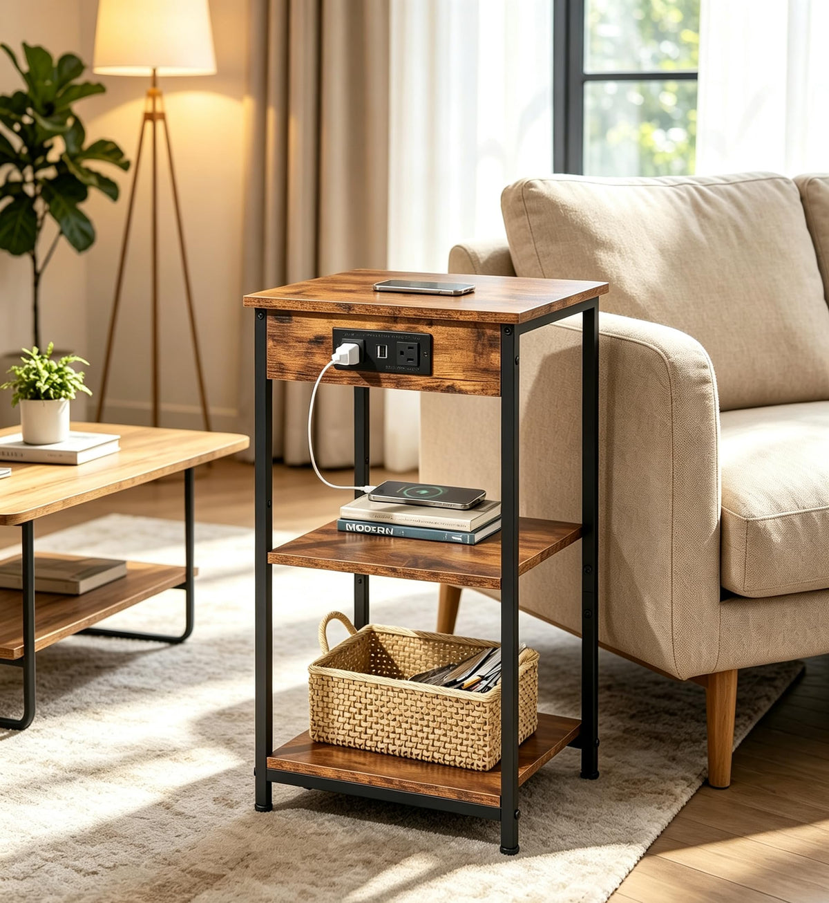 End Table with Charging Station O238729