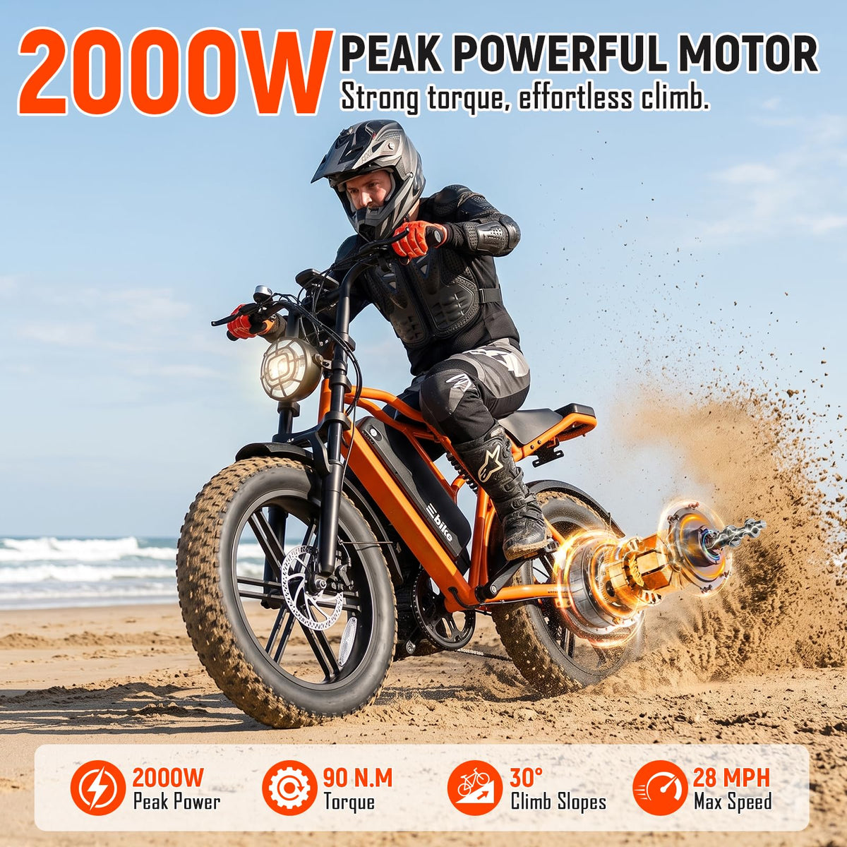 Electric Bike 2000W Peak Motor 48V Removable Battery U172
