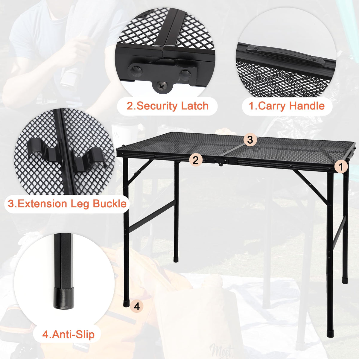 Folding Camping Grill Table E442546