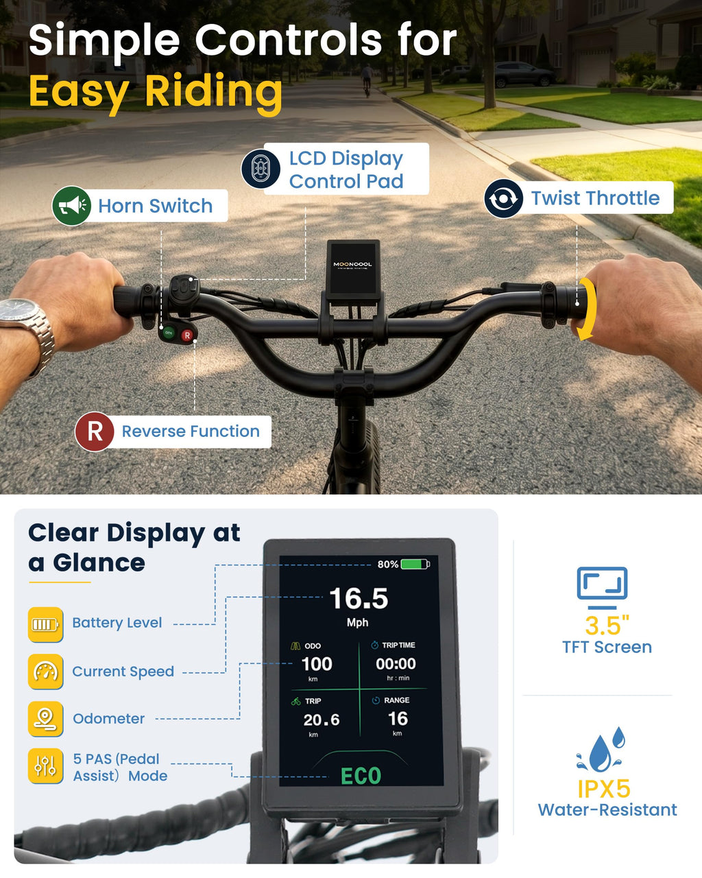 Electric Trike for Adults, 500W 20" Fat Tire Folding Tricycle R7652
