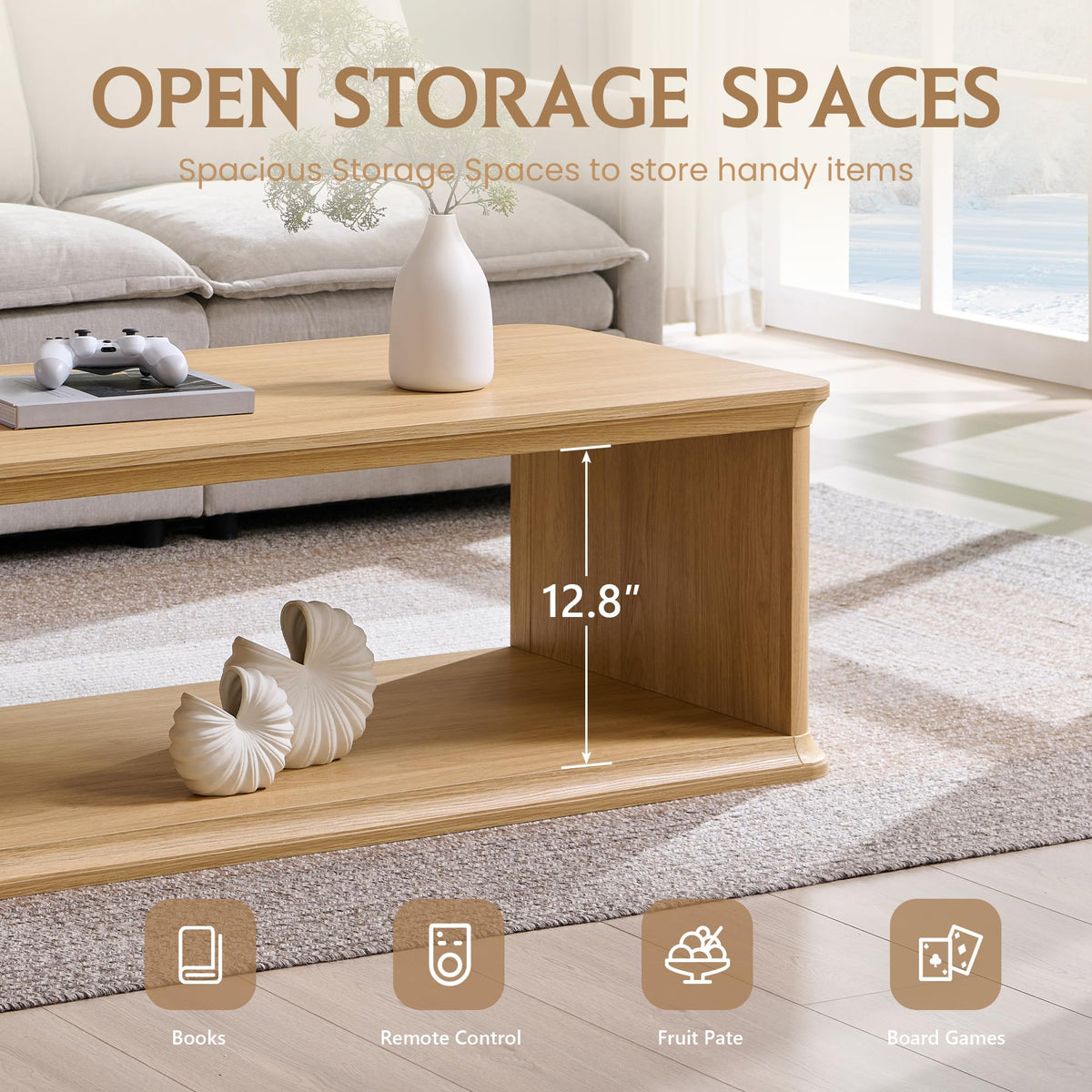 47.6" Wood Coffee Table M8571
