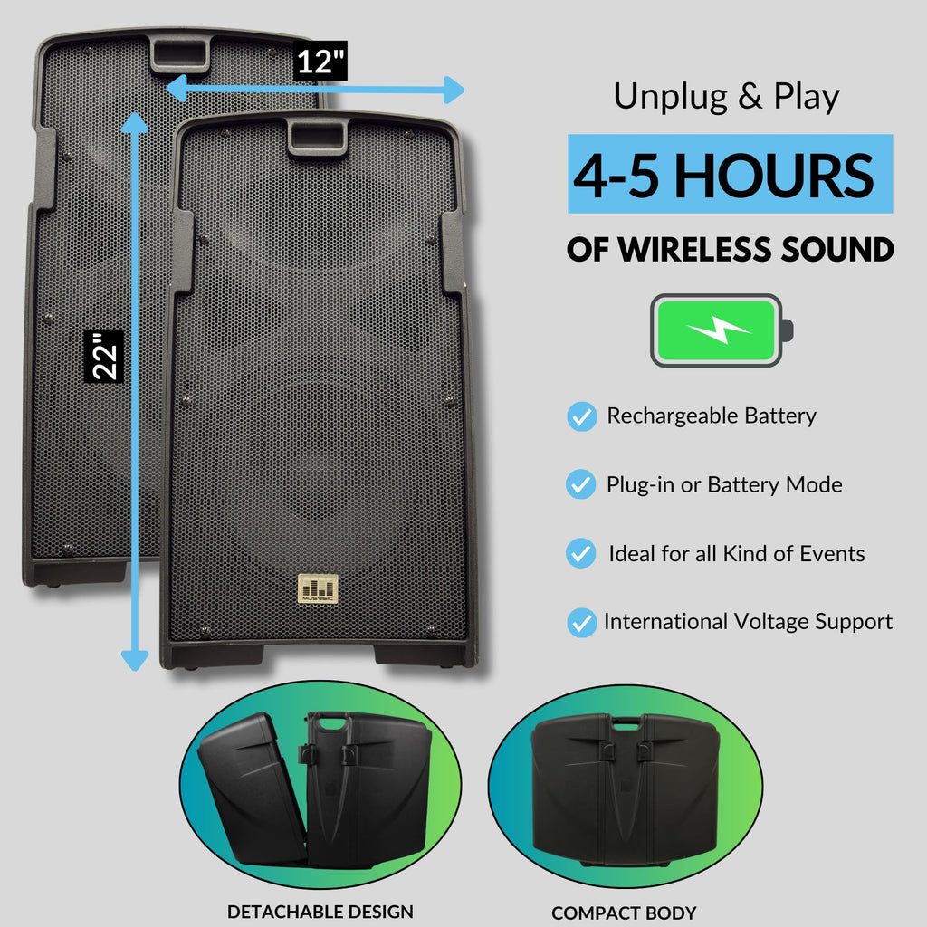 2000W PA Speaker System with Wireless Microphone E67679