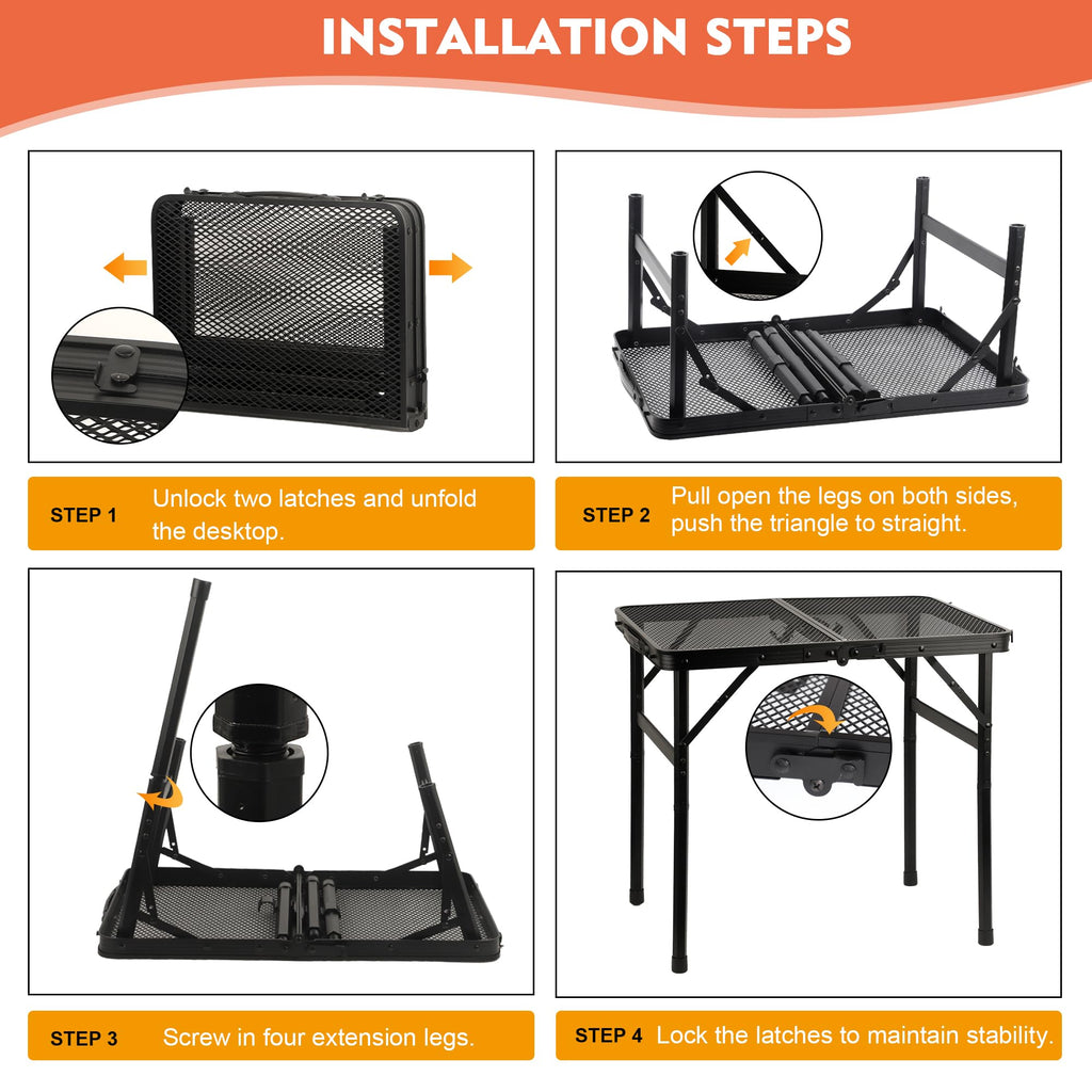 Folding Camping Grill Table E442546