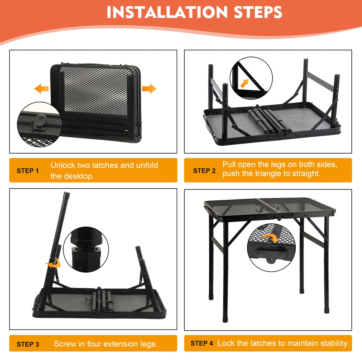 Folding Camping Grill Table E442546