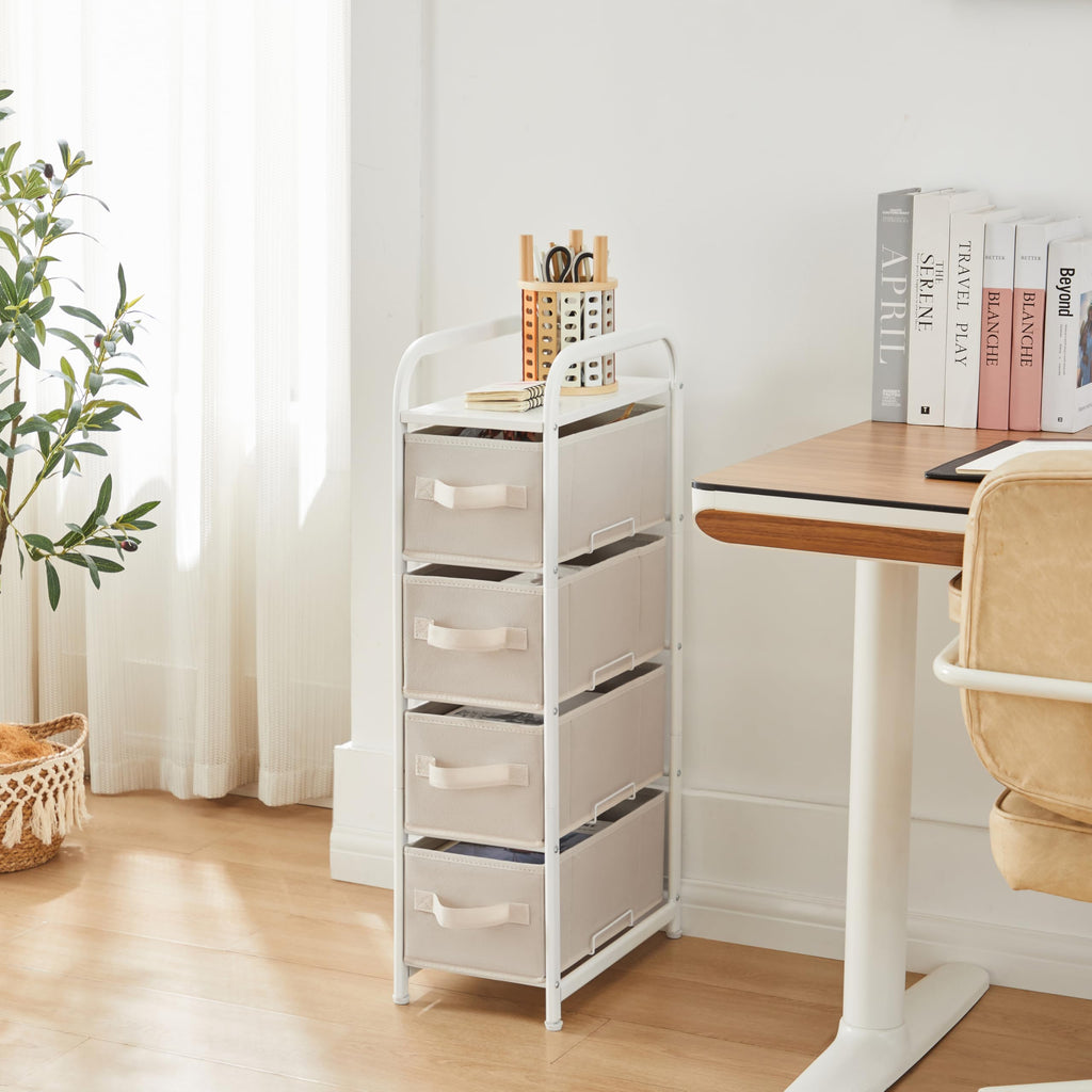 4 Drawer Narrow Fabric Dresser A3109