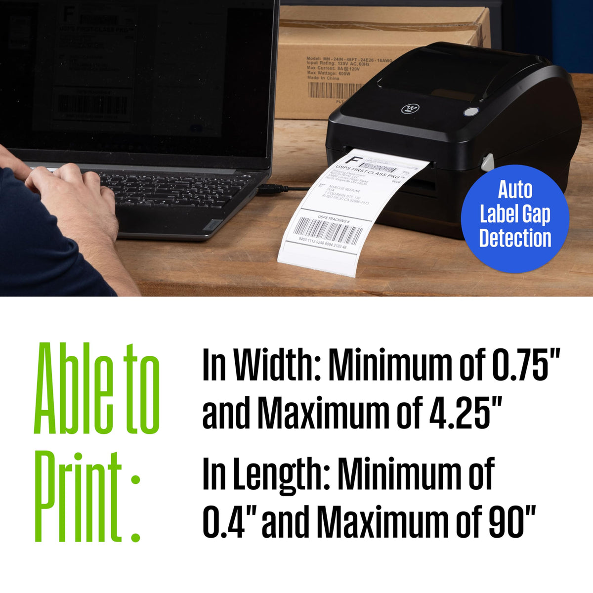 Thermal Shipping Label Printer USB 4x6 Commercial Grade Desktop Label Printer I423443