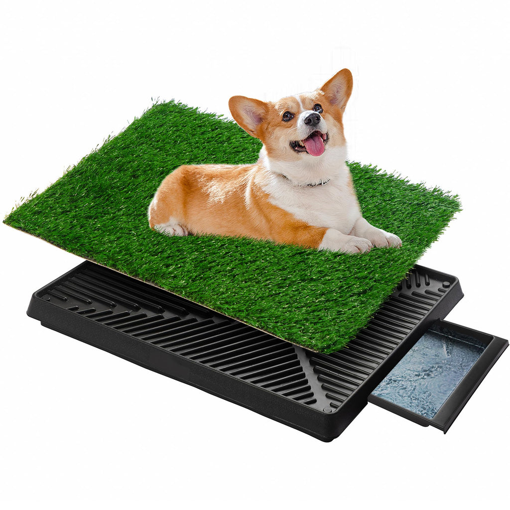 25"×20" Washable Dog Grass Pad with Tray X72722