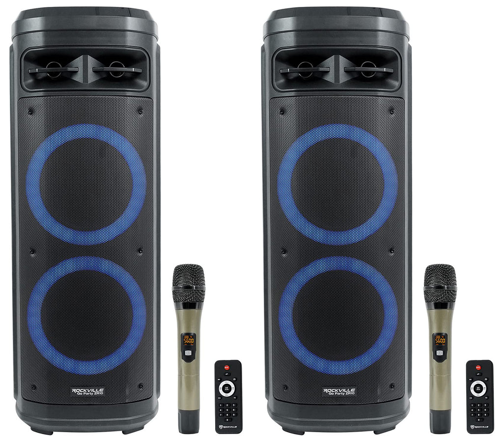 Dual 10" Wireless LED Bluetooth Speaker 2-Pack I4847