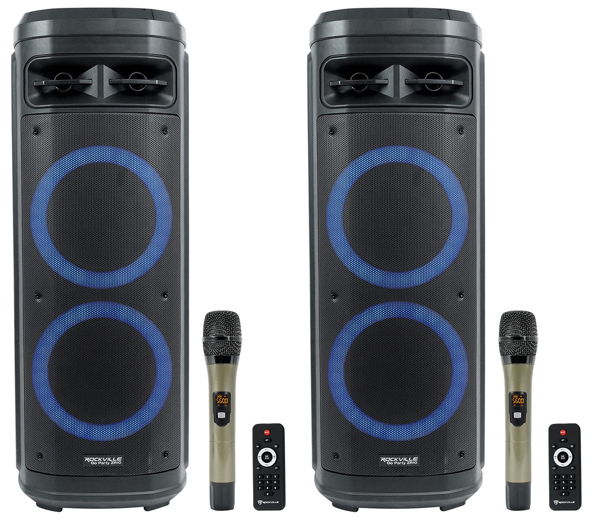 Dual 10" Wireless LED Bluetooth Speaker 2-Pack I4847