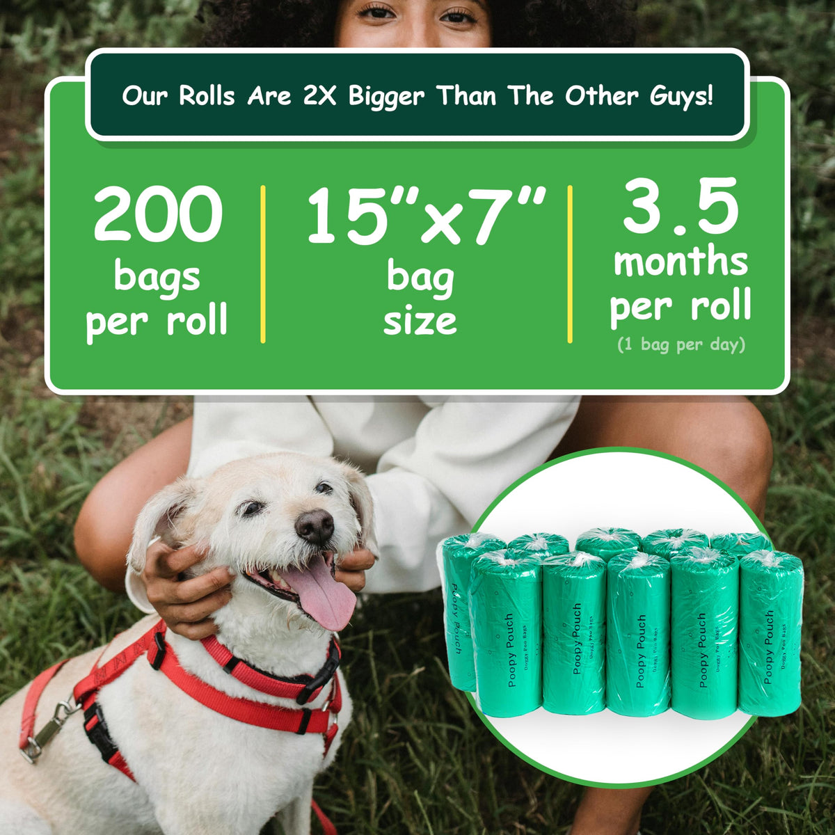 Lemon-Scented Tie-Handle Dog Poop Bags 2,000pcs T24679