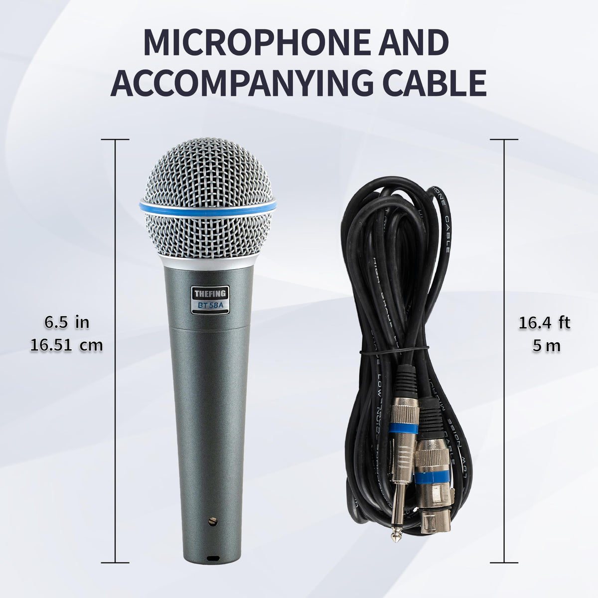 Wired Dynamic Handheld Karaoke Microphone with Audio Cable L44558