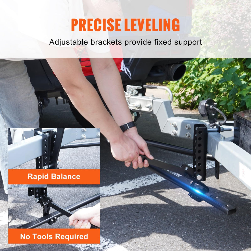 1500 lbs Capacity Weight Distribution Hitch with 2-Inch Steel Shank T9769