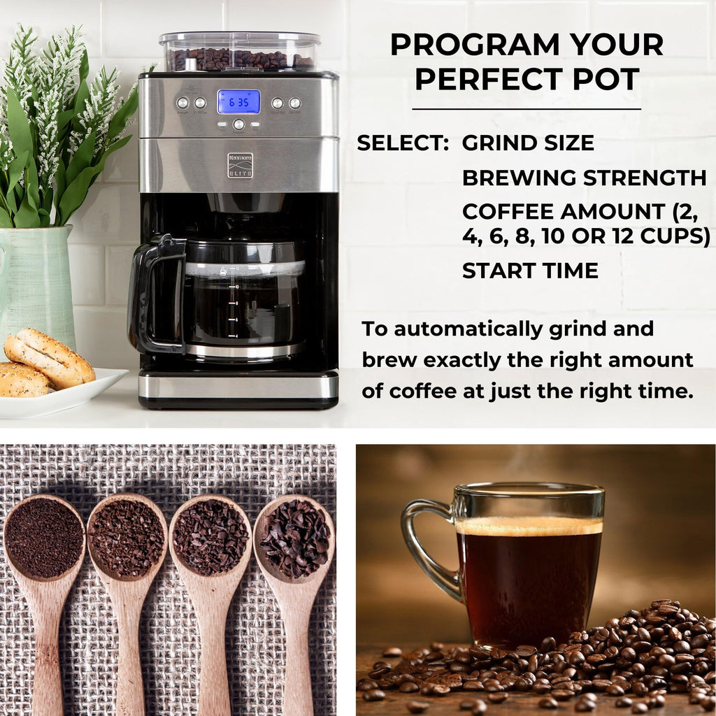 Grind and Brew 12 Cup Programmable Coffee Maker with Burr Grinder M4716