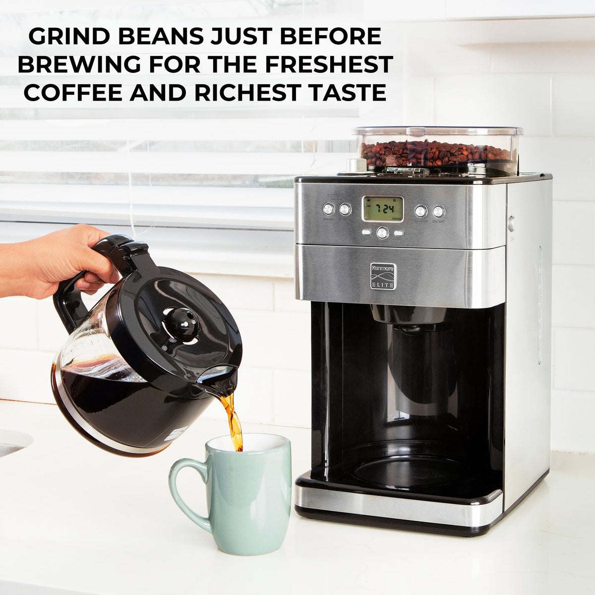 Grind and Brew 12 Cup Programmable Coffee Maker with Burr Grinder M4716