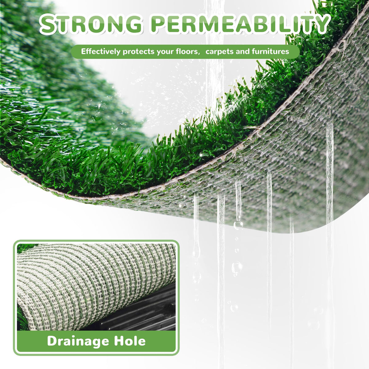 25"×20" Washable Dog Grass Pad with Tray X72722