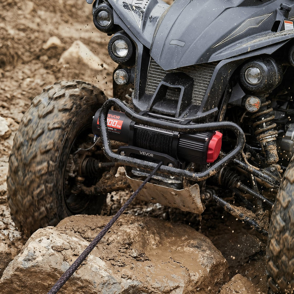 6000 lbs 12V Electric Winch with Synthetic Rope J708
