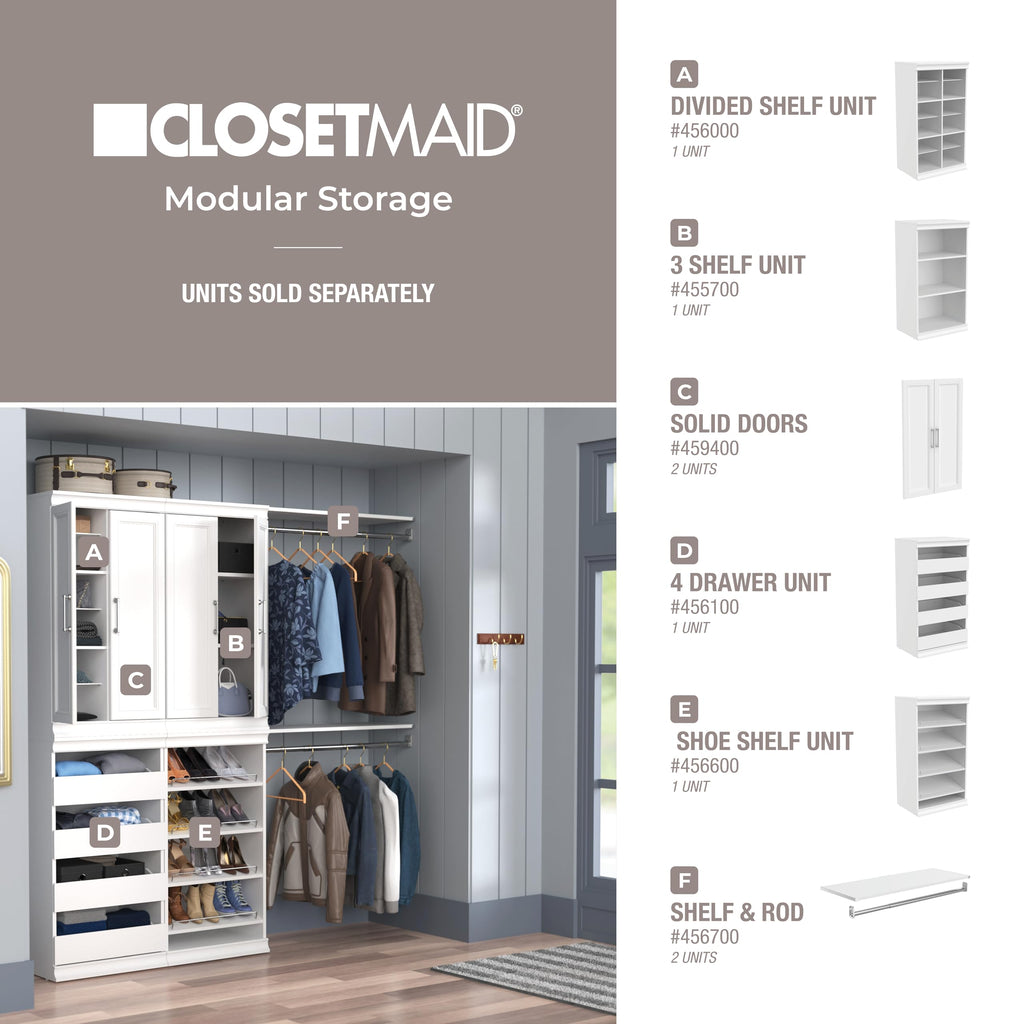 White 4 Drawer Wood Modular Storage Unit B507