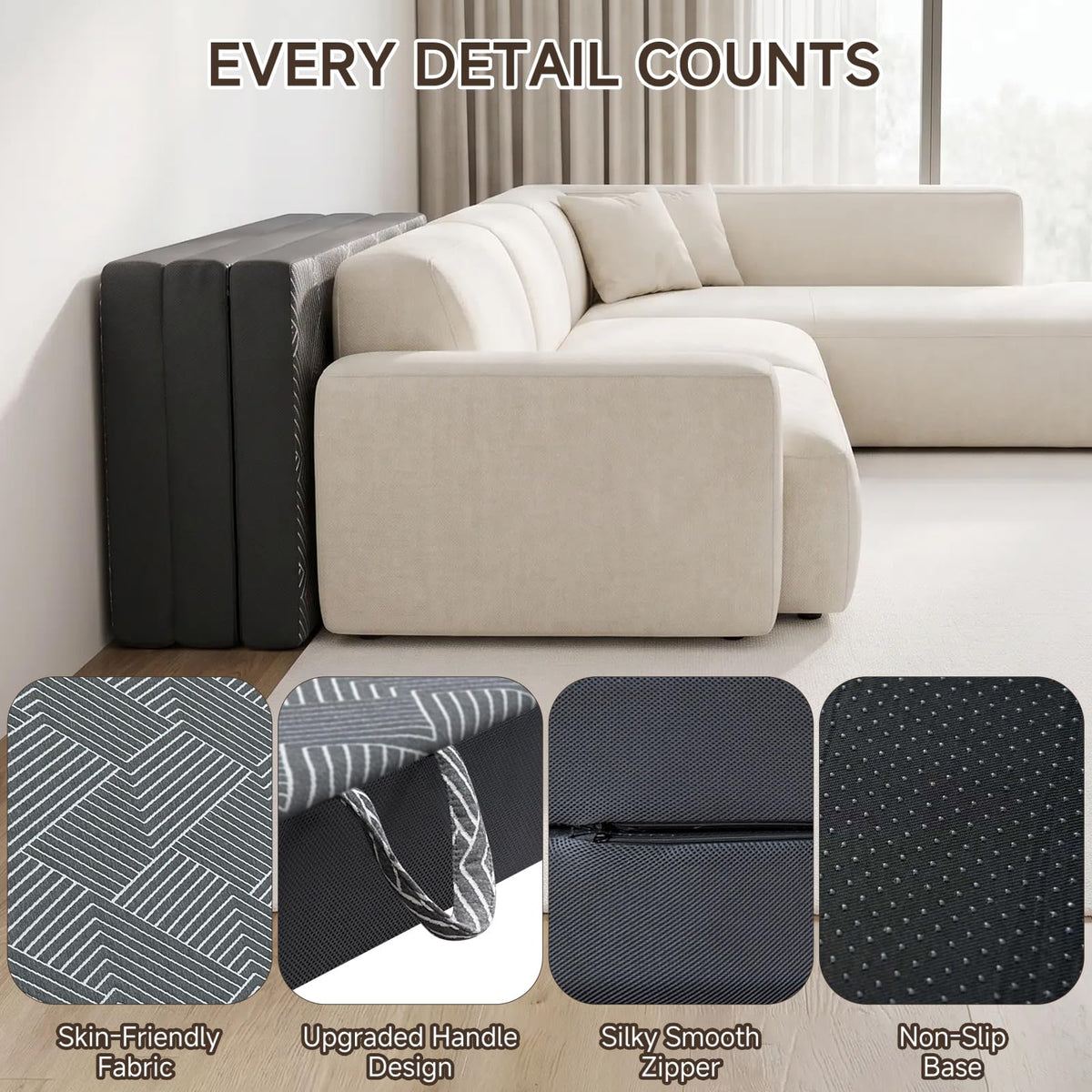 Memory Foam Tri Folding Mattress Twin Size 4 Inch Z298728
