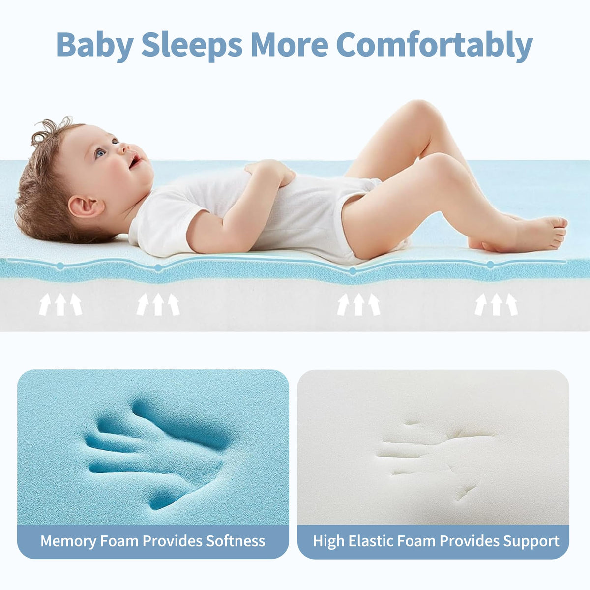 38x26'' Breathable Soft Plush Memory Foam Pack and Play Mattress with Carry Bag N610670
