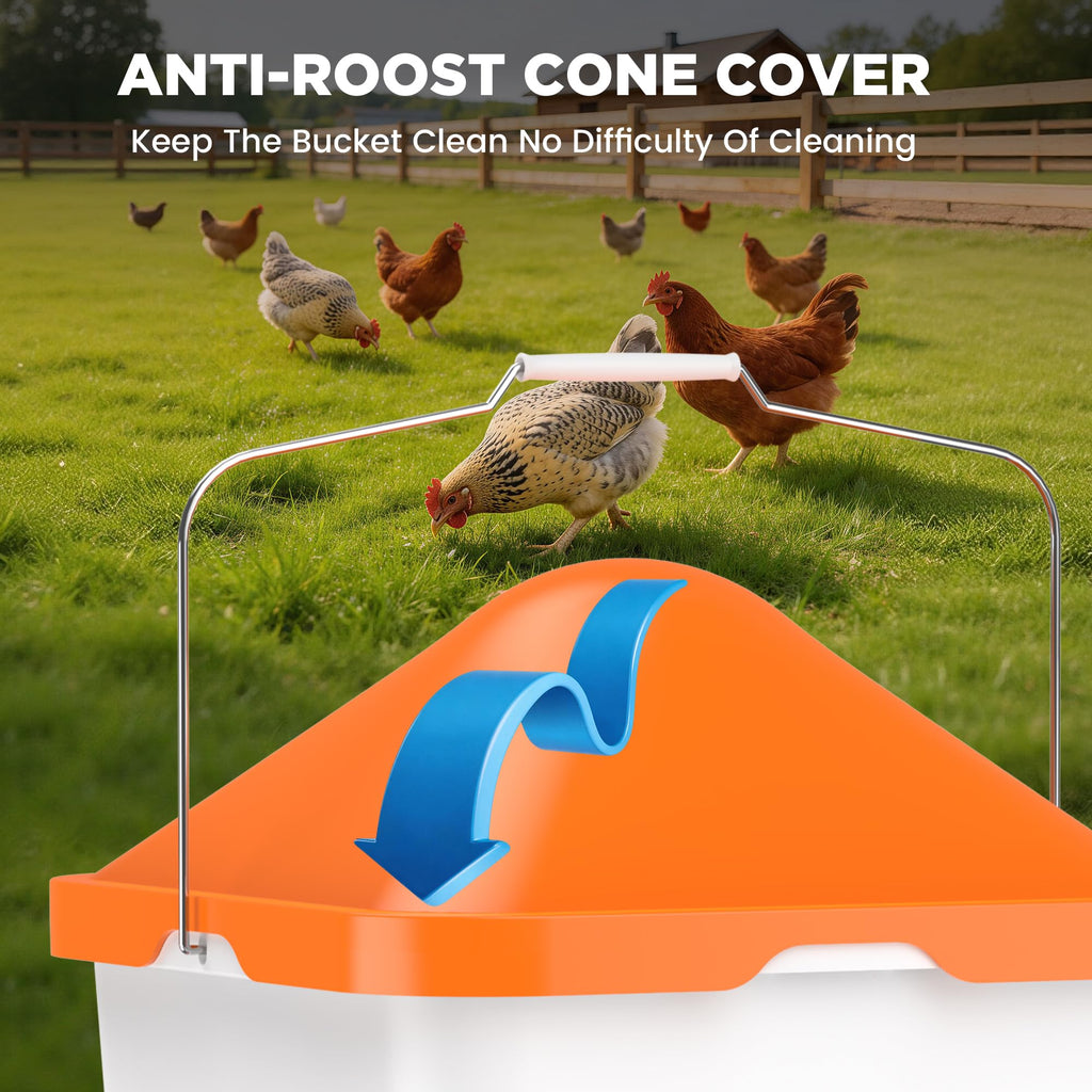 5 Gallons Chicken Waterer Bucket with Cups and Adjustable Legs D5541