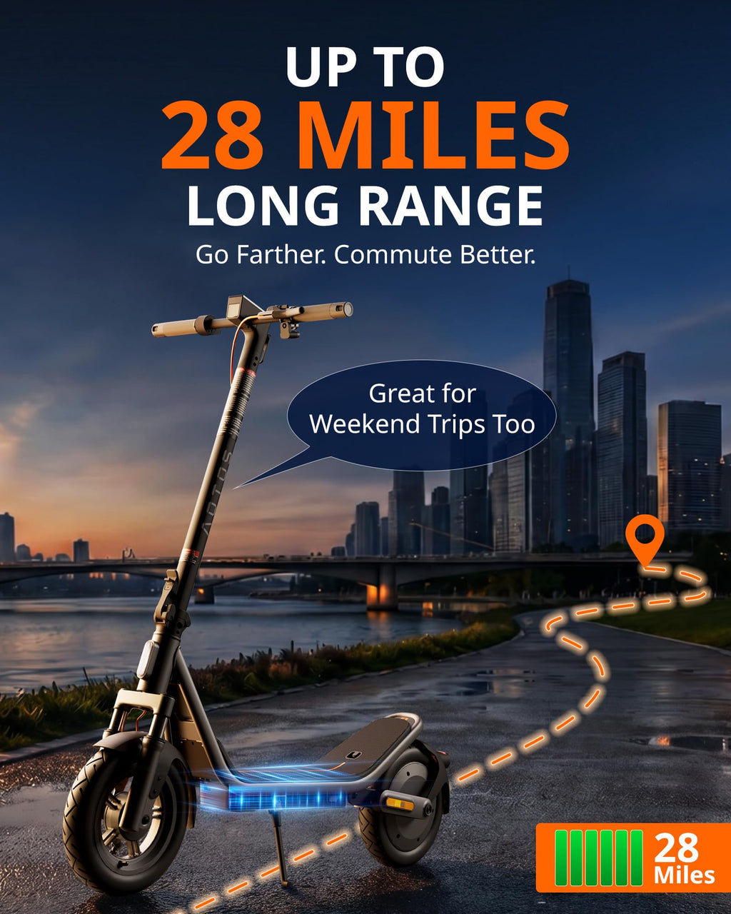 Electric Scooter for Adults, 20 MPH, 750W Peak Motor, 12" Tubeless Tires, Foldable C46573