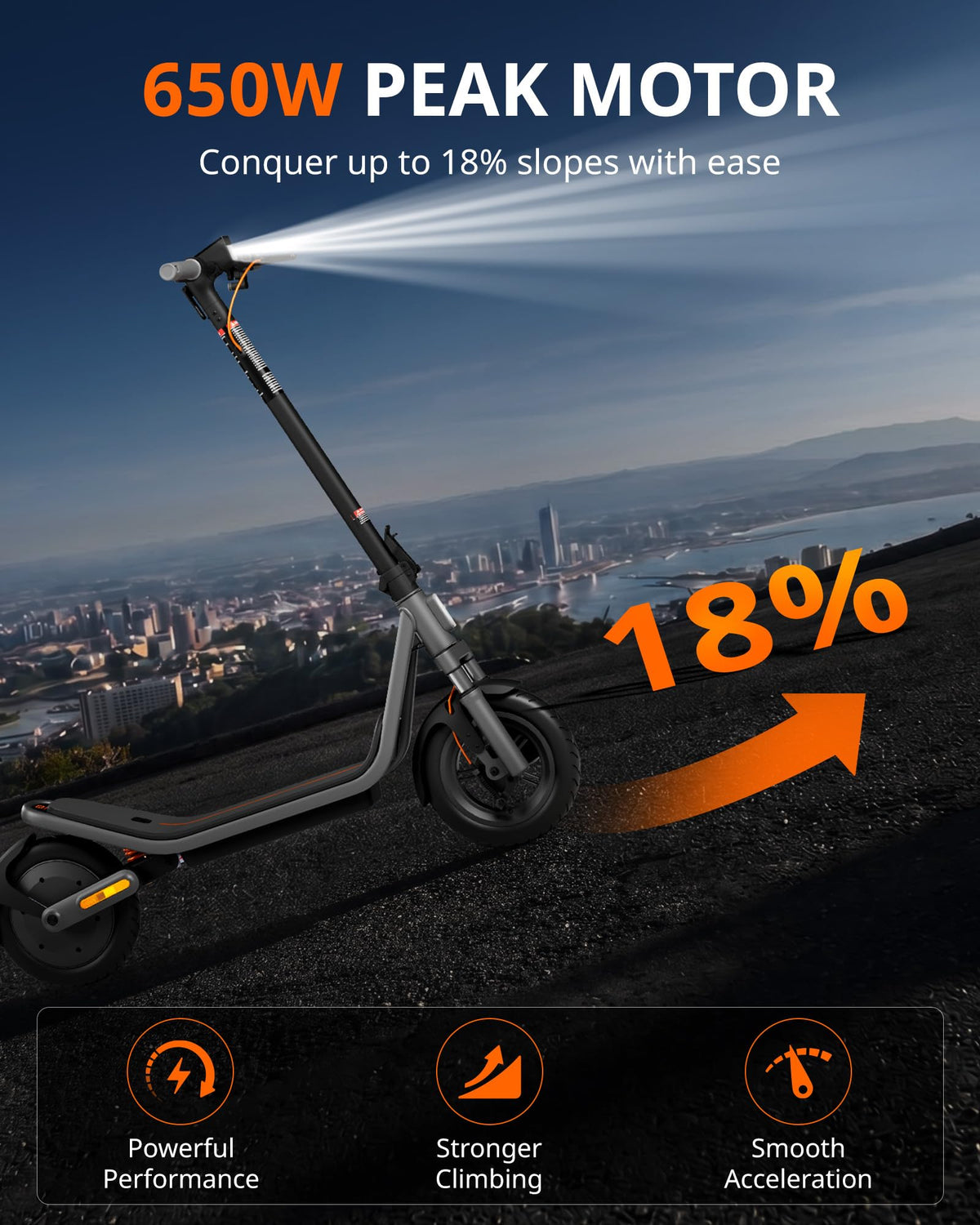 Electric Scooter for Adults, 20 MPH, 750W Peak Motor, 12" Tubeless Tires, Foldable C46573