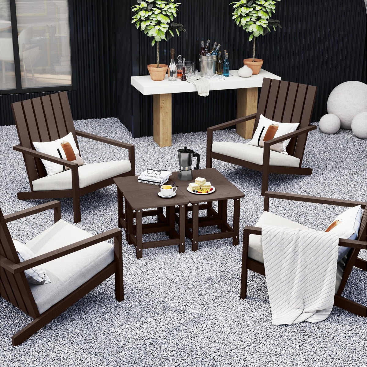 Set of 2 HDPE Outdoor Side Table K9268