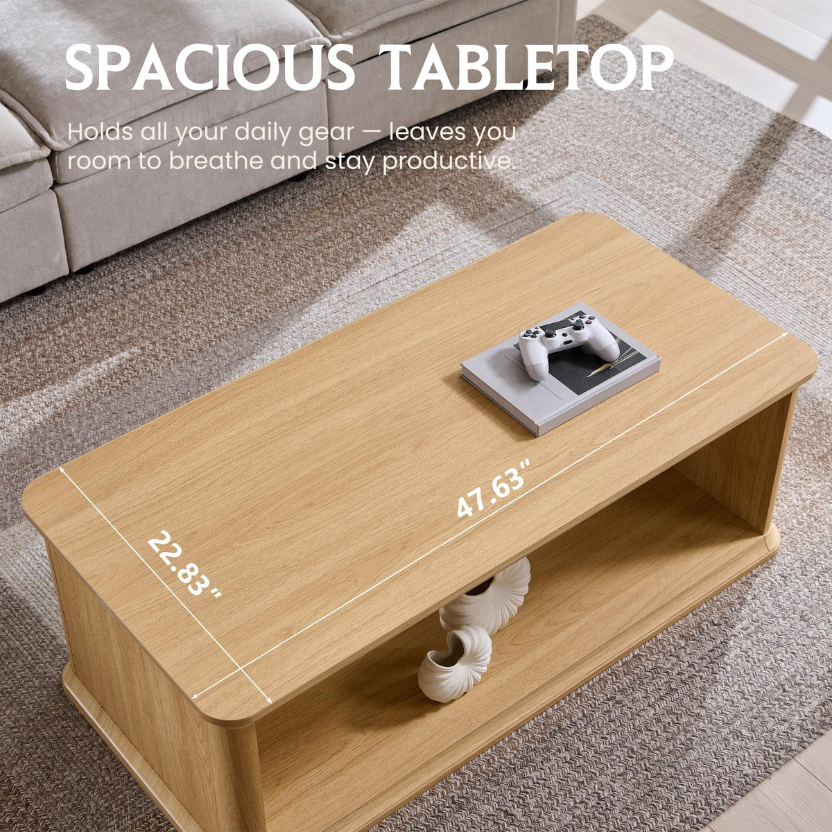 47.6" Wood Coffee Table M8571