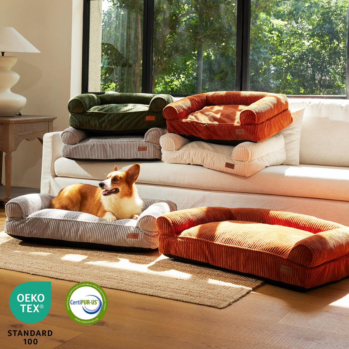 Corduroy Waterproof Washable Cover Dog Couch Bed E739546